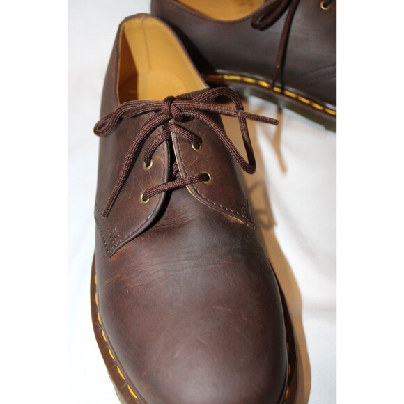 DR MARTENS 1461 BEX LEATHER OXFORD BROWN CRAZY HORSE WOMEN 12 MEN 10 - Picture 3 of 6